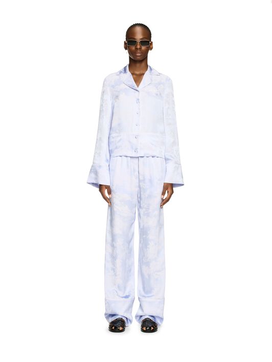 OFF WHITE Pantaloni Stile Pigiama Bianchi Con Motivo Affresco BIANCO OWCA18KS25FAB001
