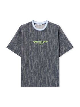 OFF WHITE Ss_Switch Off Arrow T-Shirt BLUE - YELLOW OMAD00WT25FAB001