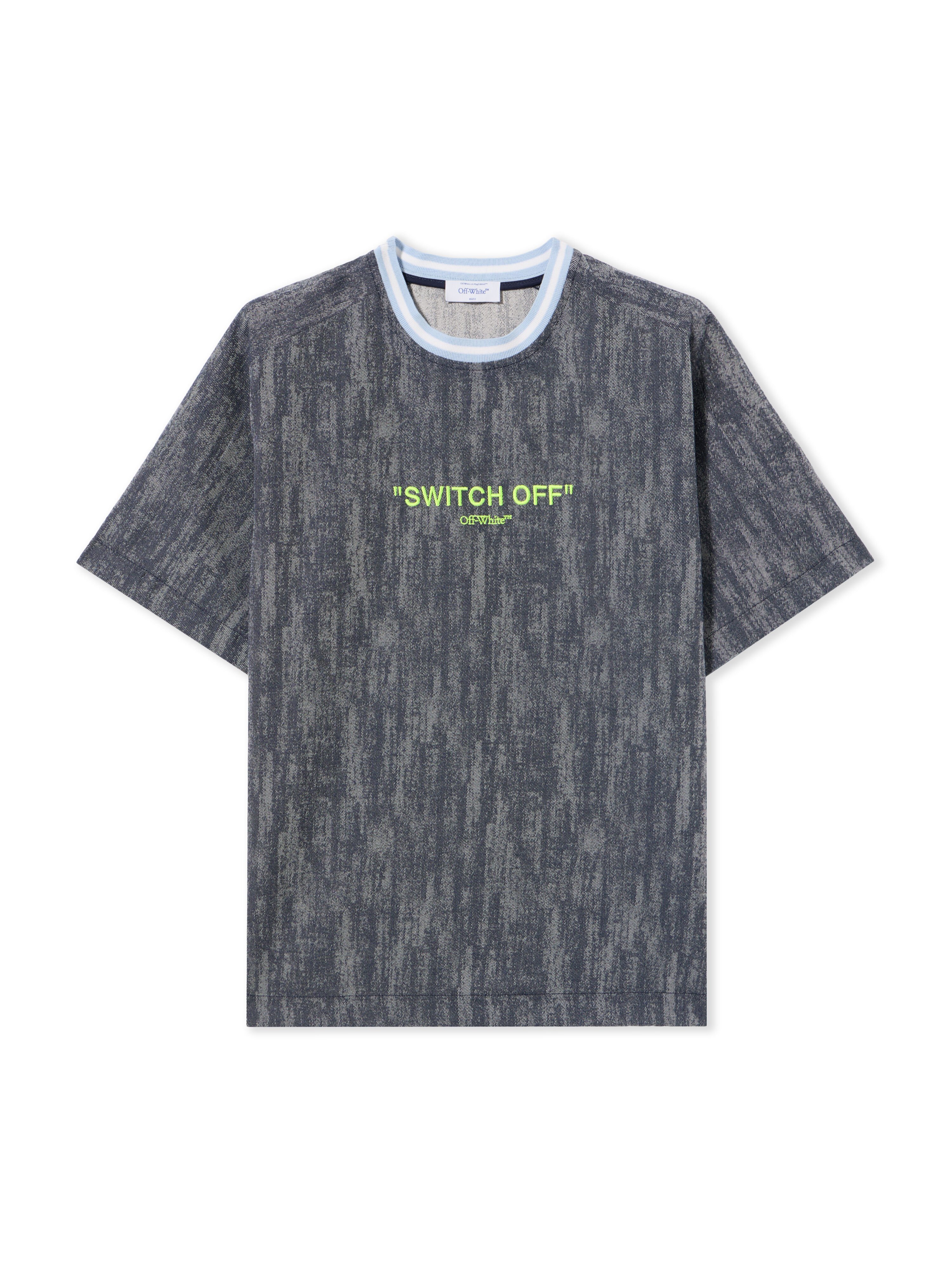 OFF WHITE Ss_Switch Off Arrow T-Shirt BLUE - YELLOW OMAD00WT25FAB001