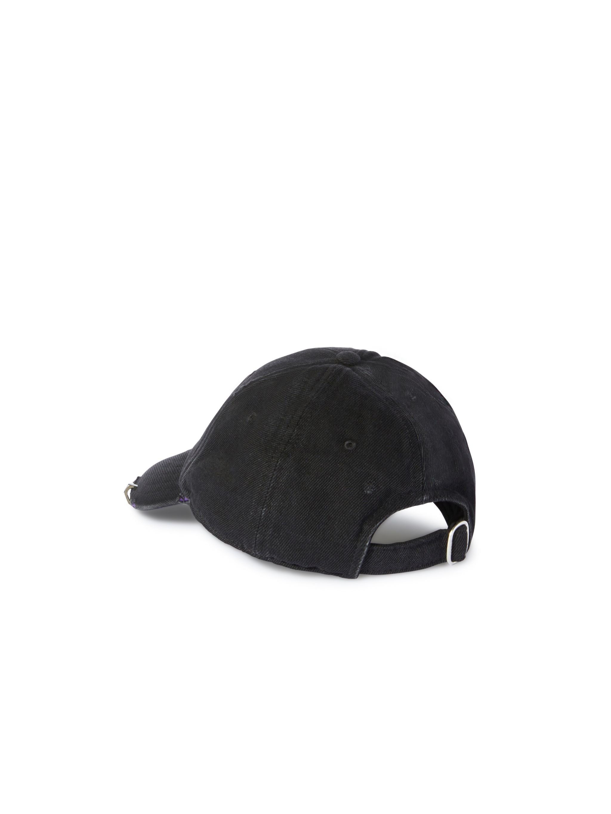 OFF WHITE Distressed Denim Baseball Cap Black BLACK OWLA017S25DEN003