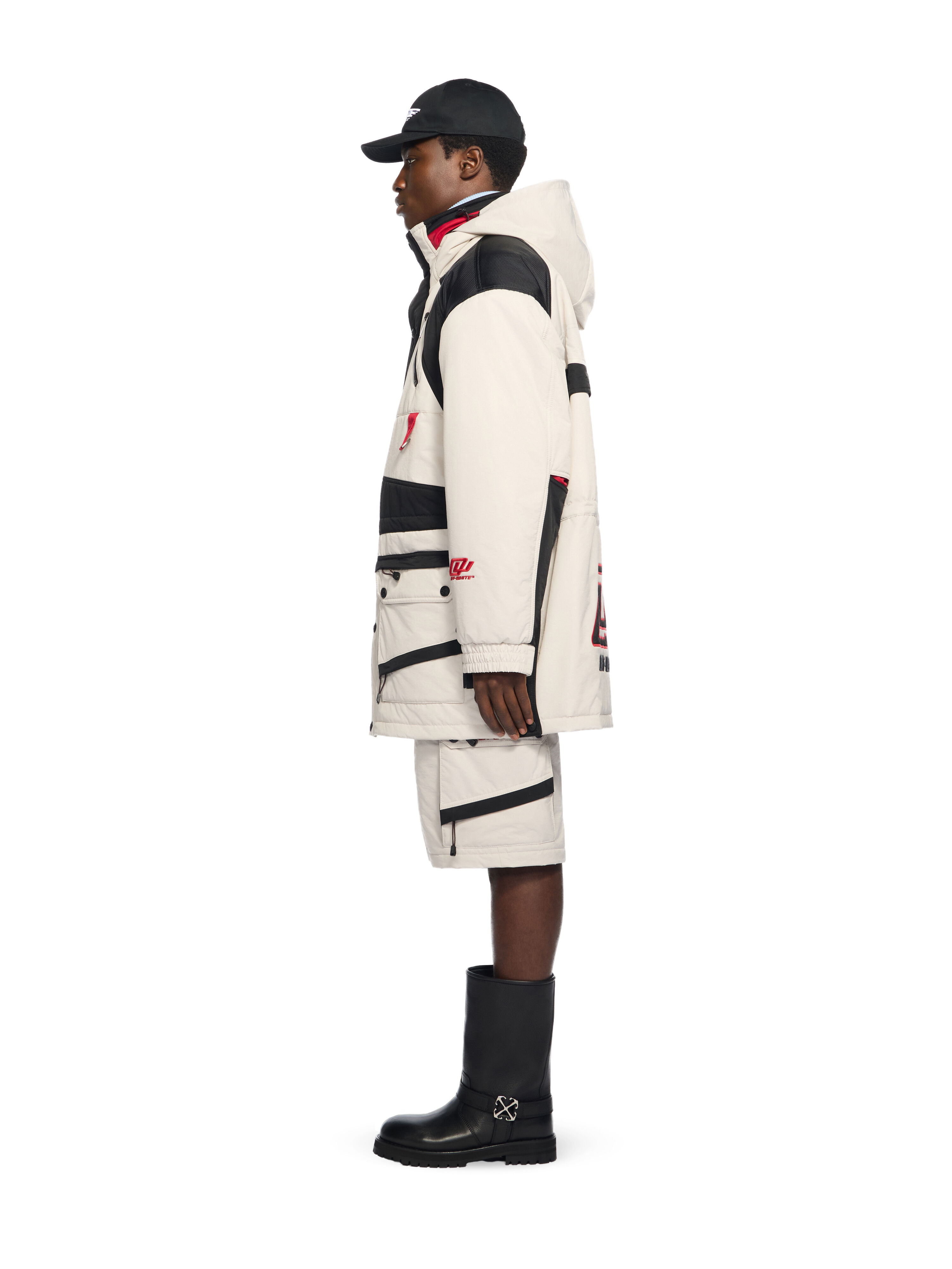 OFF WHITE Sporty Ow Col Block Parka OFF WHITE - BLACK OMEC039W25FAB001