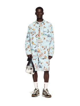 OFF WHITE Shorts Cargo Con Motivo Affresco Azzurro/Multicolore NERO OMCB09FS25JER001