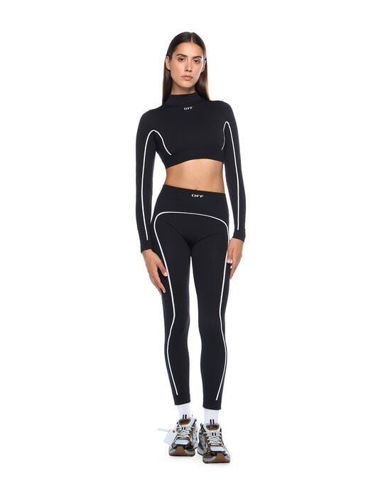 Off Stamp Seamless Leggings OFF WHITE Off Stamp Seamless Leggings BLACK - WHITE OWVV01EC99KNI001