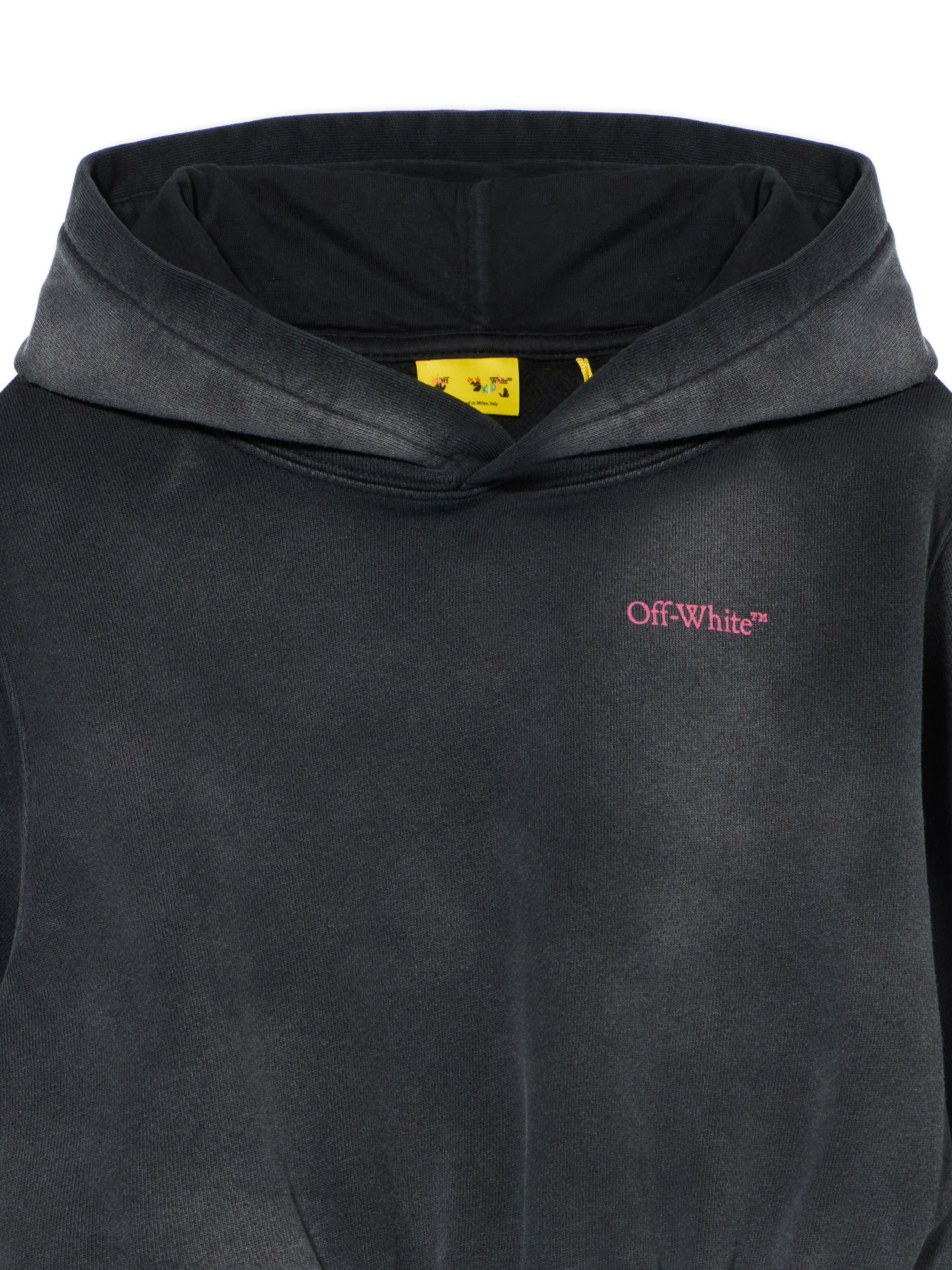 OFF WHITE Bookish Acid Hoodie Dress DARK GREY - FUCHSIA OGDF005F25FLE002