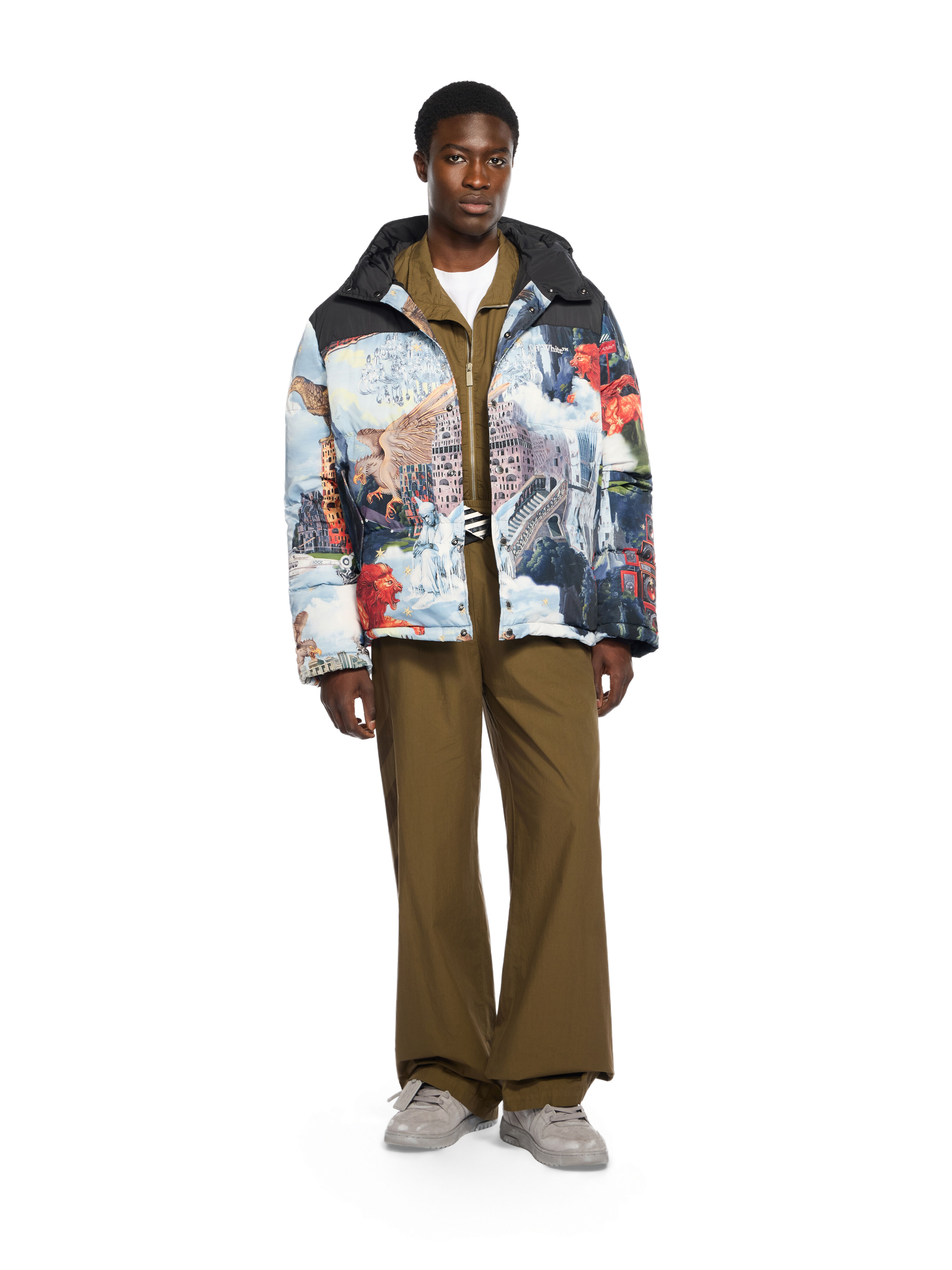 World Paint Bicolor Down Jacket in DUSTY BLUE - WHITE for Men