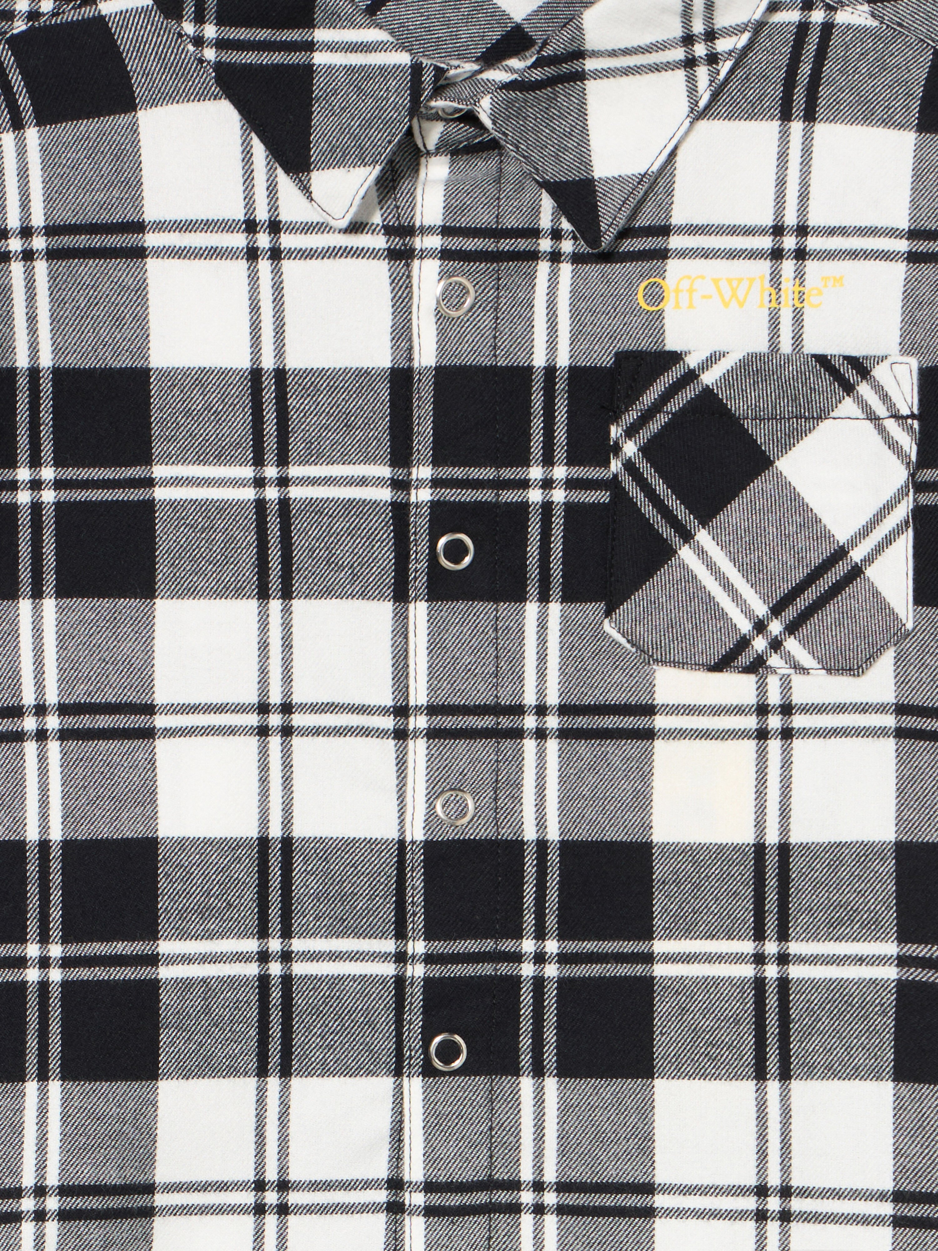 OFF WHITE Diagonal Flannel Shirt BLACK - YELLOW OBDX001F25FAB002