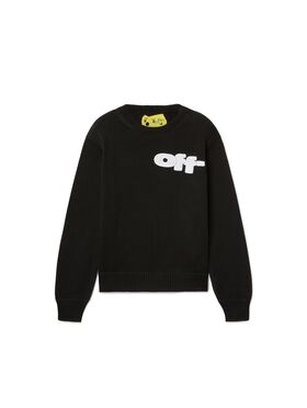OFF WHITE Off Split Sweater BLUE OBBA001S25FLE007