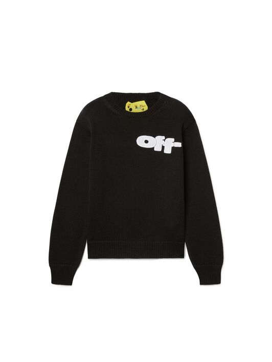 OFF WHITE Off Split Sweater BLACK OBHE001S25KNI002