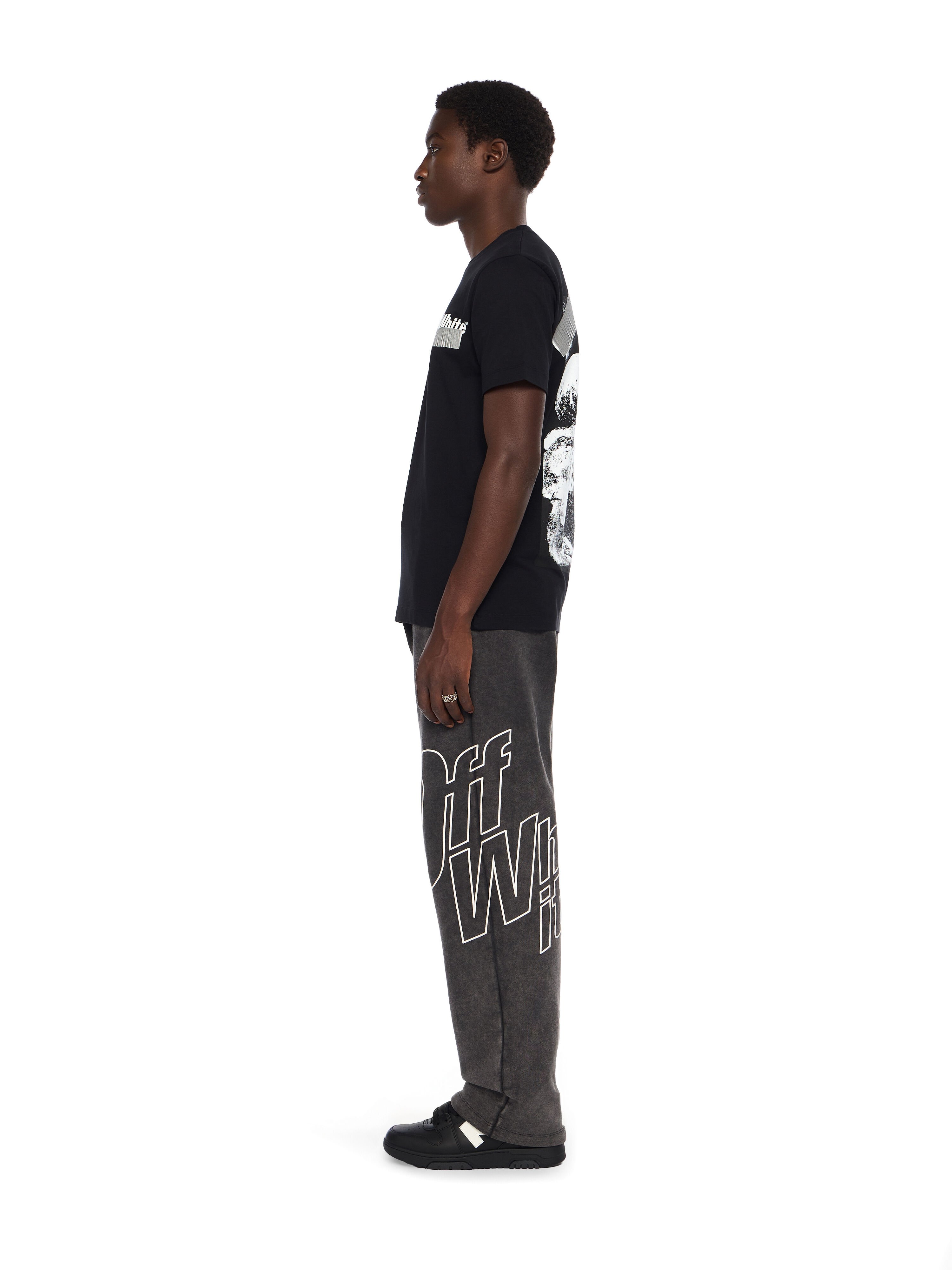 OFF WHITE Outline Arrow Sweatpants VINTAGE BLACK - WHITE OMCH05AF25FLE001