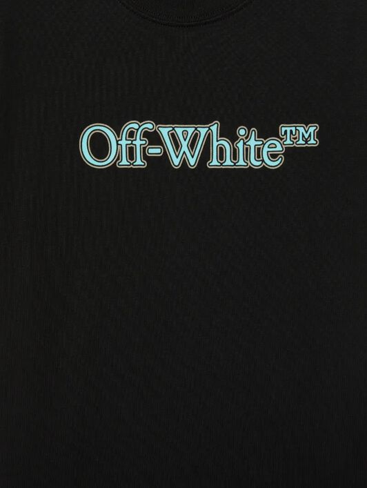 OFF WHITE T-Shirt Con Logo Big Bookish NERO OBAA002S25JER001