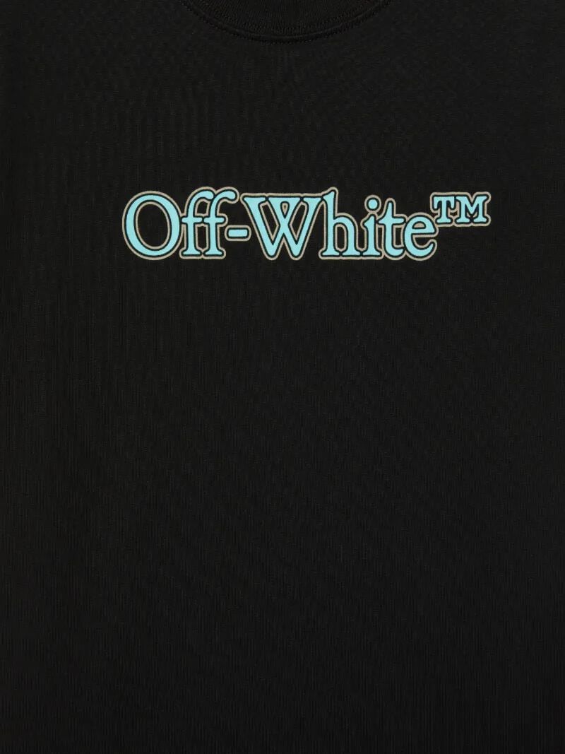 OFF WHITE T-Shirt Con Logo Big Bookish NERO OBAA002S25JER001