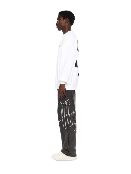 OFF WHITE Run Arrow Skate Crewneck Sweatshirt WHITE - BLACK OMBA054F25FLE005