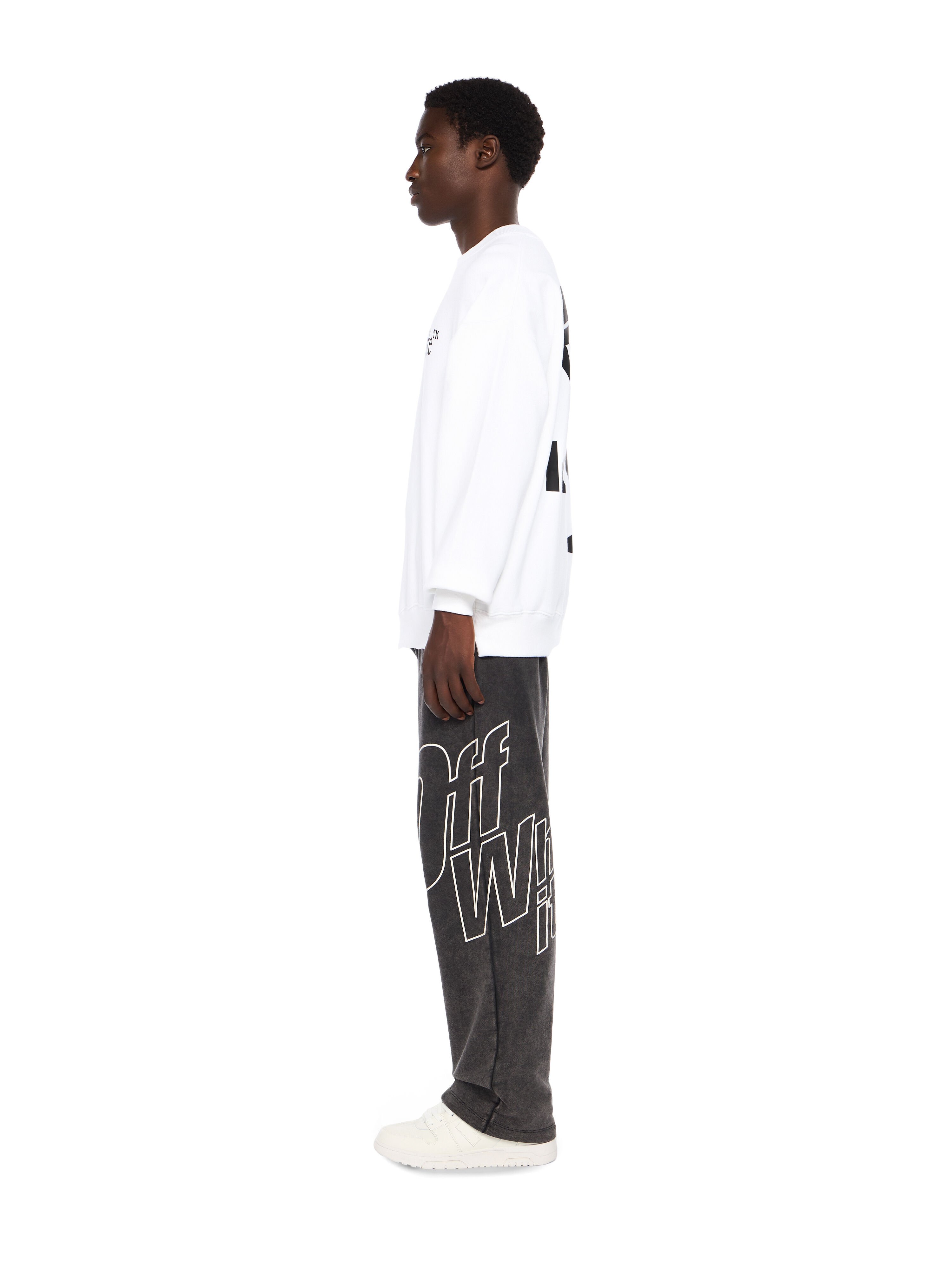 OFF WHITE Run Arrow Skate Crewneck Sweatshirt WHITE - BLACK OMBA054F25FLE005
