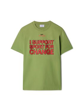 OFF WHITE Off-White™ C/O Ac Milan I Support T-Shirt GREEN OMAA027T25JER00U