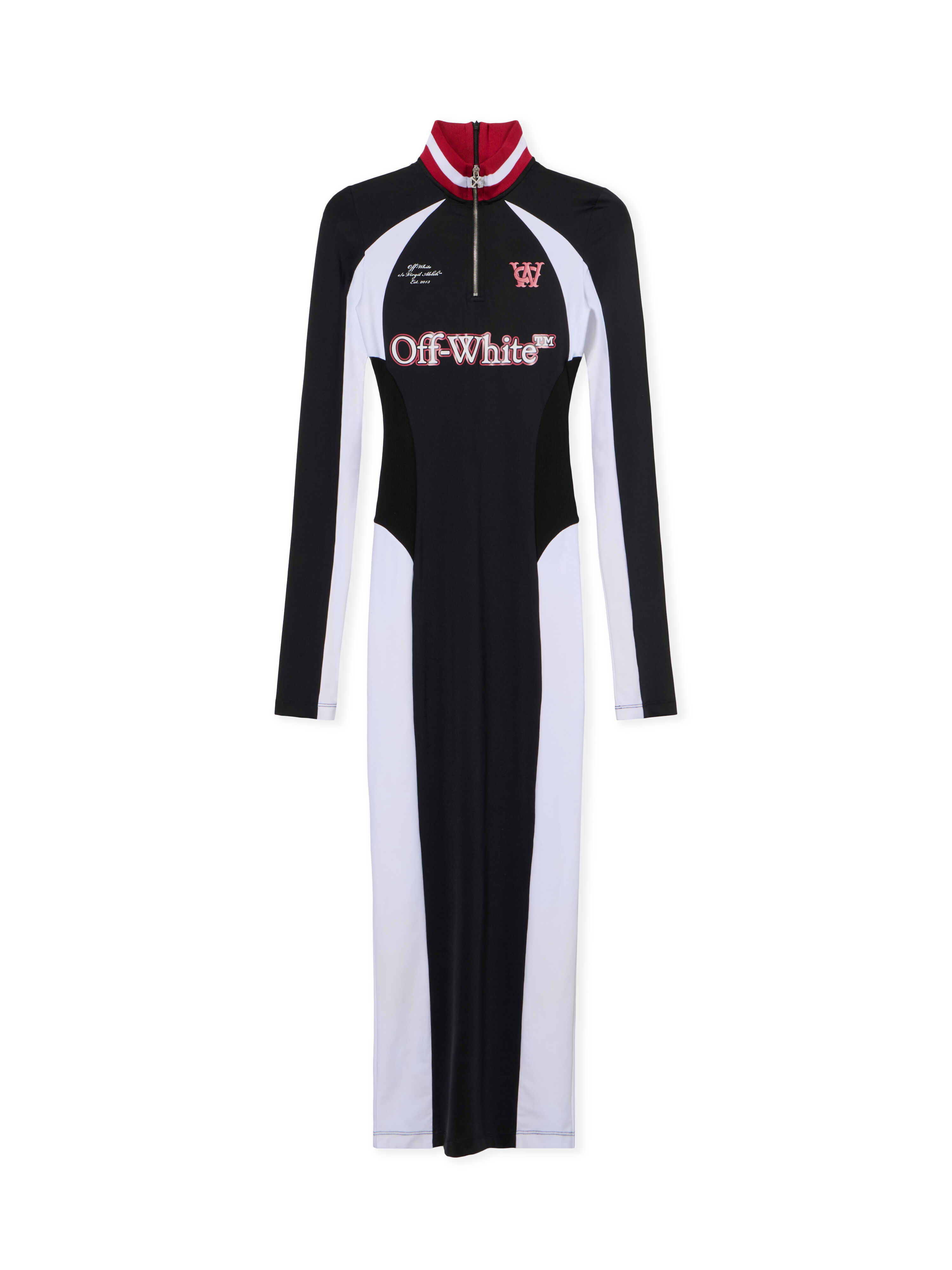 OFF WHITE Tech Jersey Midi Dress BLACK - WHITE OWDB558F25JER001