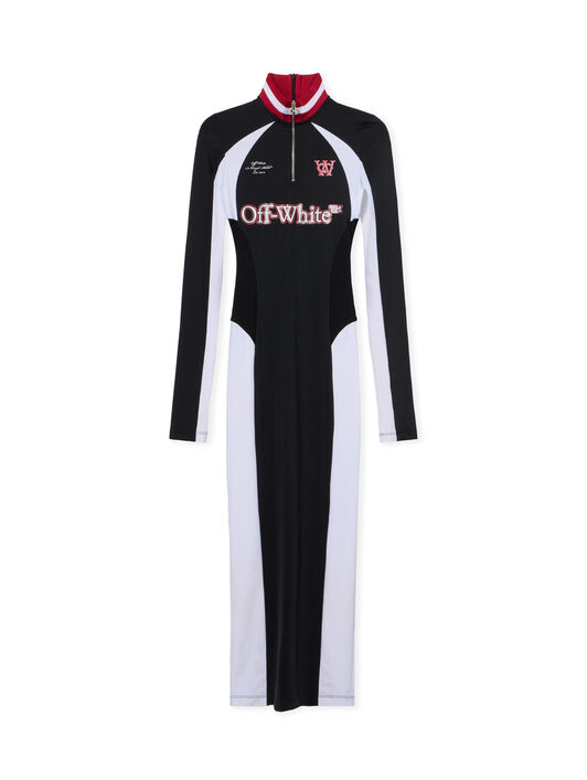 Tech Jersey Midi Dress OFF WHITE Tech Jersey Midi Dress BLACK - WHITE OWDB558F25JER001