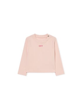OFF WHITE Off Stamp Ribbed T-Shirt SOFT PINK - FUCHSIA OGX1001F25JER001