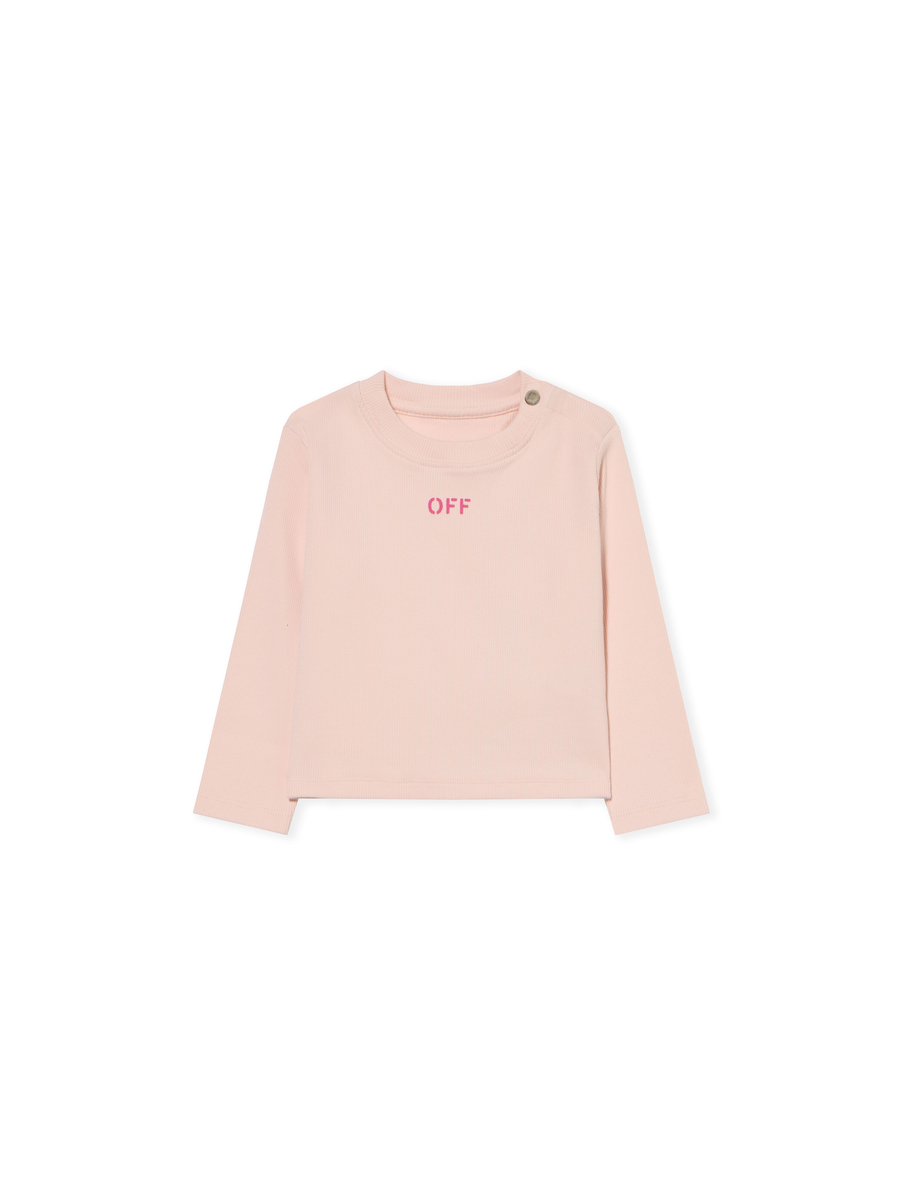 OFF WHITE Off Stamp Ribbed T-Shirt SOFT PINK - FUCHSIA OGX1001F25JER001