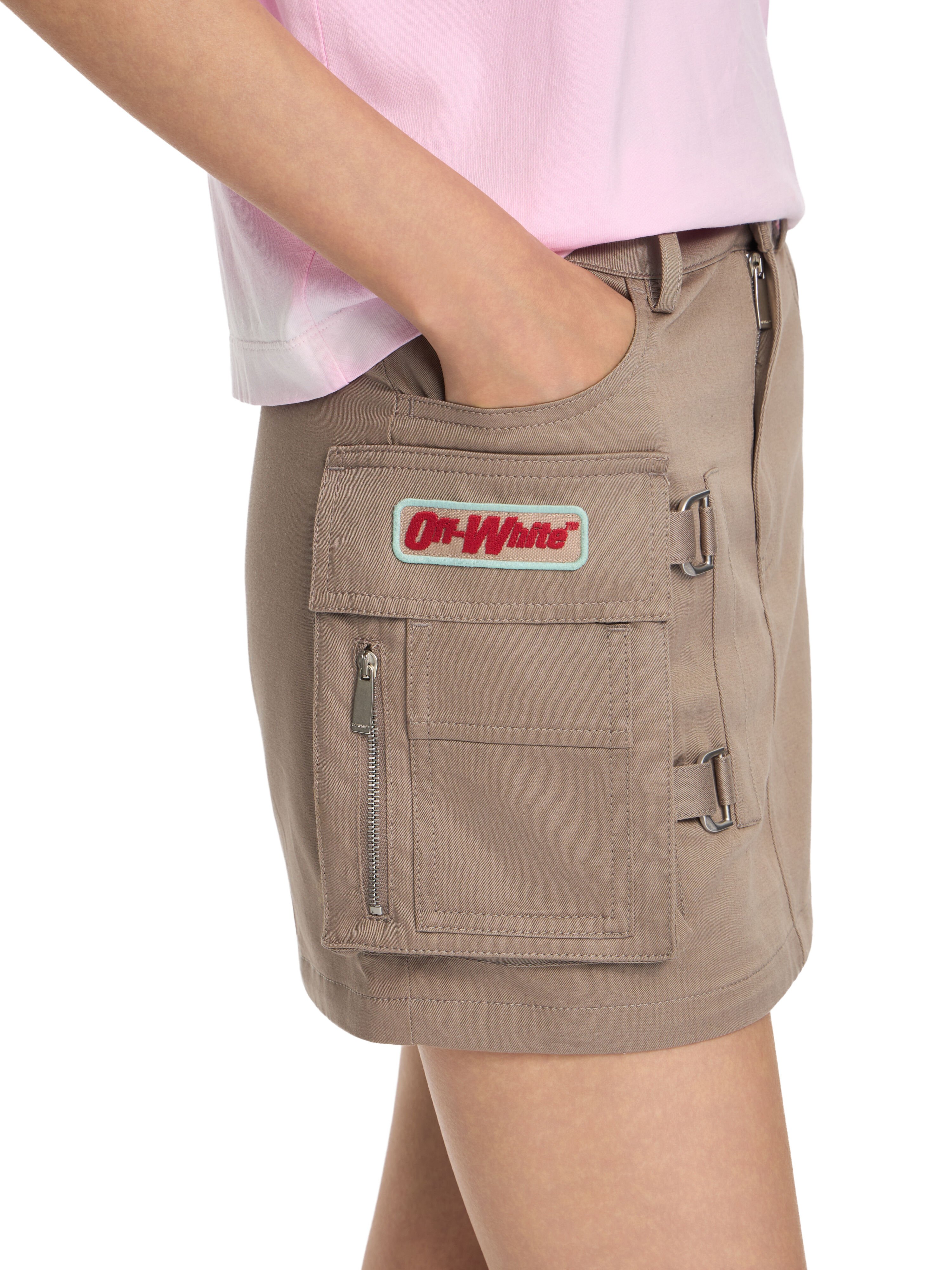 OFF WHITE Mini Gonna con Tasche Fungi-Haute Red 2CU01MS26FAB001