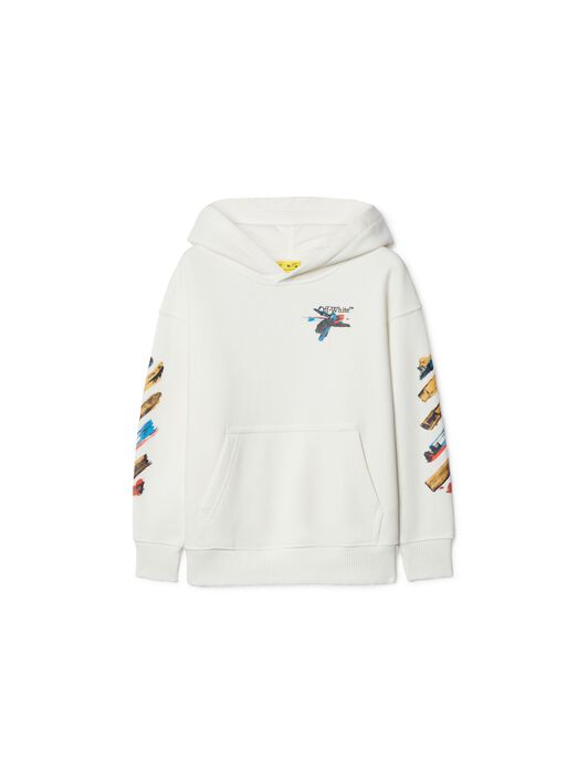 OFF WHITE Paint Arrow Hoodie WHITE OBBB001S25FLE00A