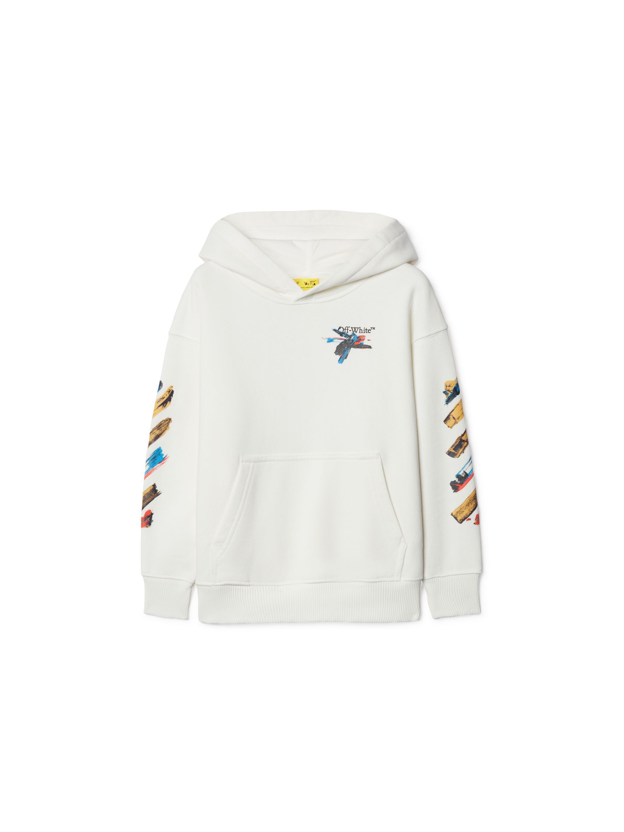 OFF WHITE Paint Arrow Hoodie WHITE OBBB001S25FLE00A