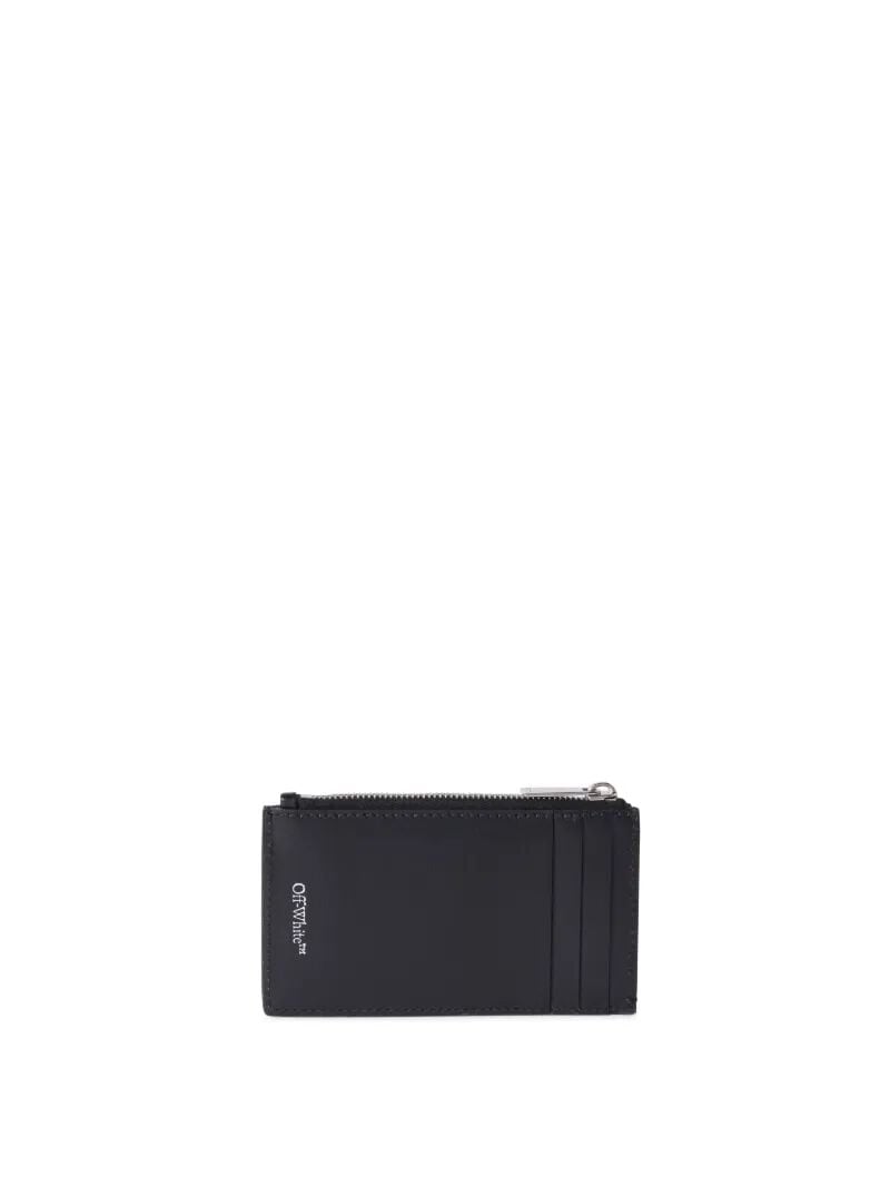 OFF WHITE Portacarte Jitney Nero Con Scritta E Zip NERO OWND047C99LEA001