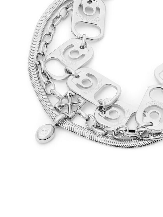 OFF WHITE Can Tab Layered Bracelet SILVER - SILVER OMOA10QF25MET001