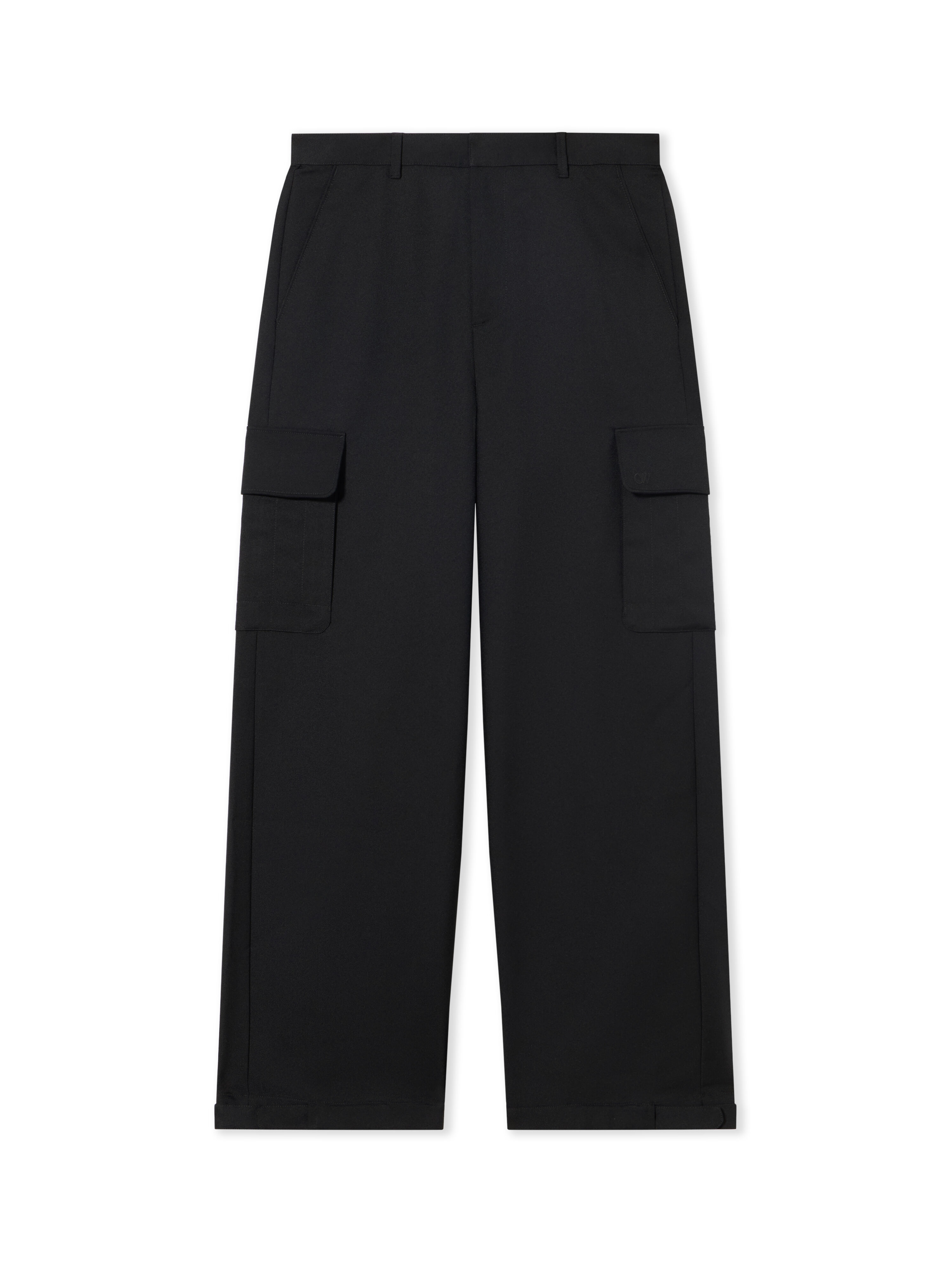 OFF WHITE Corp Drill Slim Pants BLACK WHITE OMCO020C99FAB001