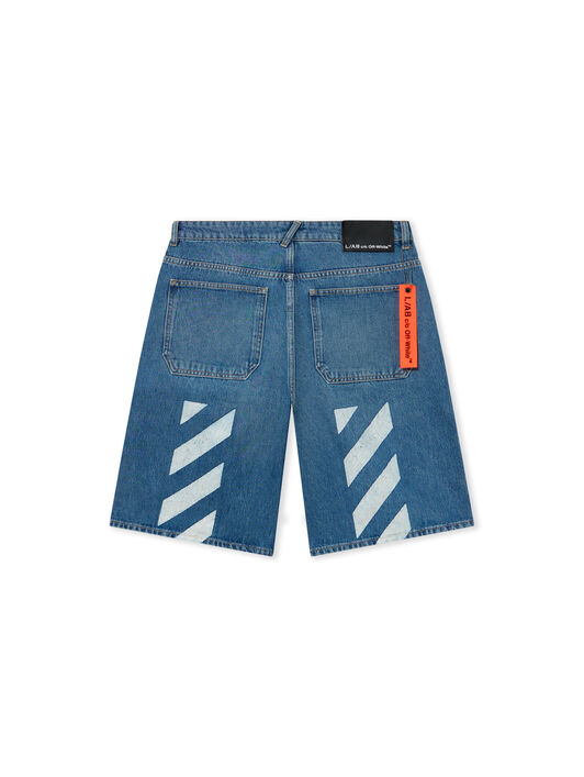 LAB L/AB Diagonal Denim Shorts STEEL INDIGO 44LABF26D118