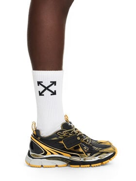 OFF WHITE Be Right Back Sneakers BLACK - OCHER YELLOW OMIA295S26FAB002