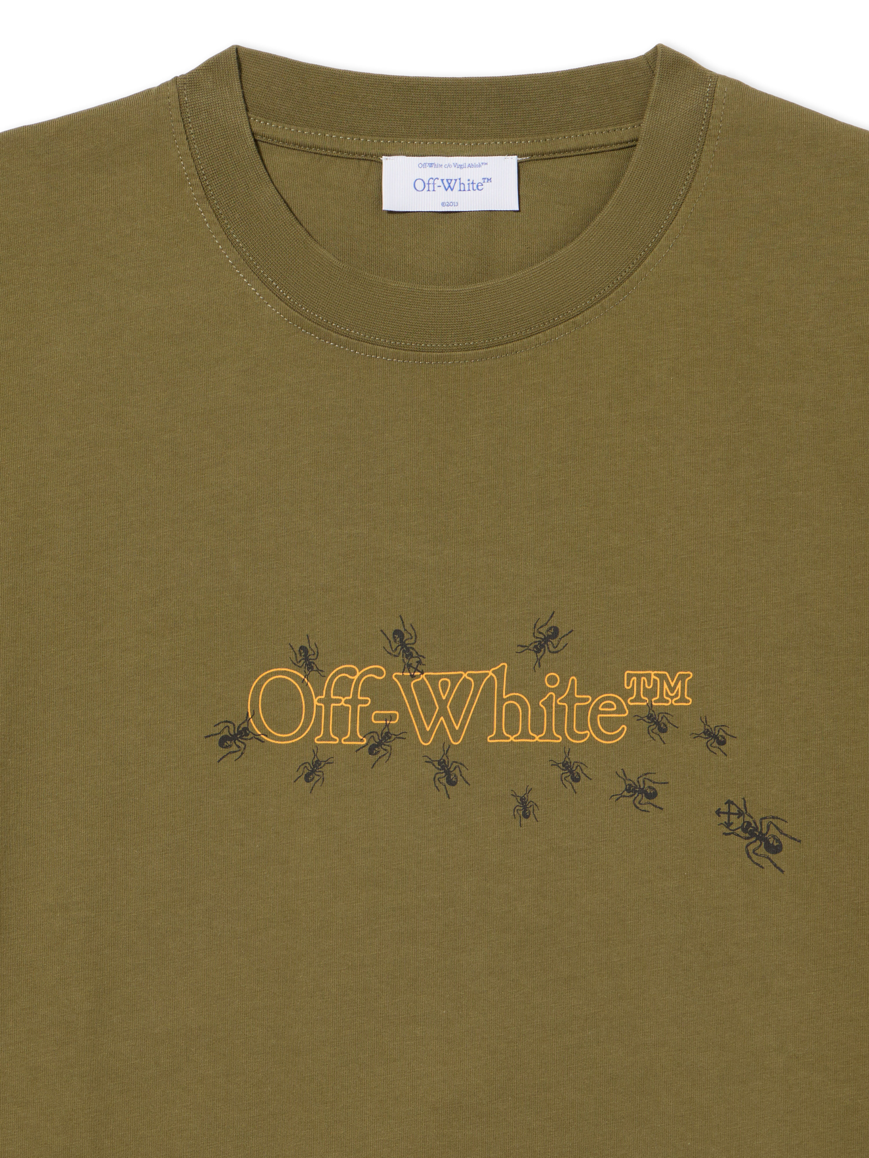 OFF WHITE Ants Arrow T-Shirt WINTER MOSS - YELLOW OMAA027S25JER00D
