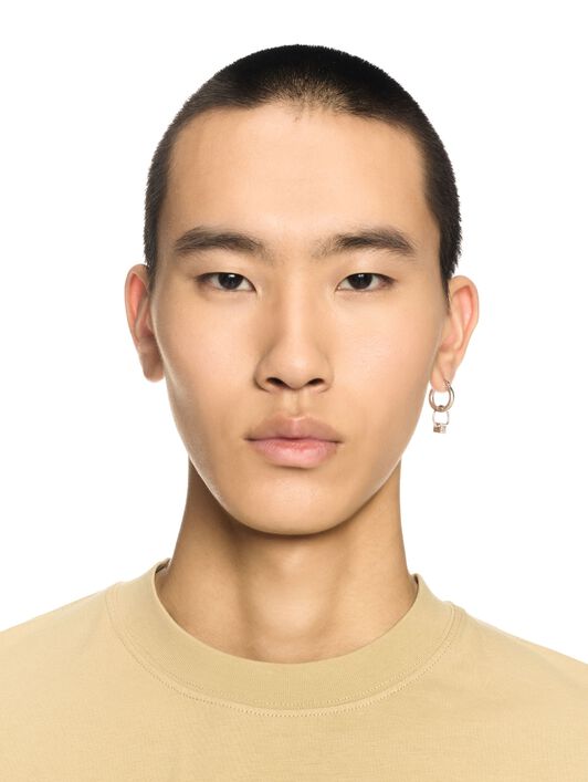 OFF WHITE Mini Dice Mono Hoop Earring SILVER OMOD11CS25MET001