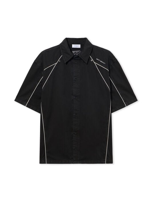 OFF WHITE Garment-Dyed Sporty Bowling Shirt BLACK 44XGG01IS26F001