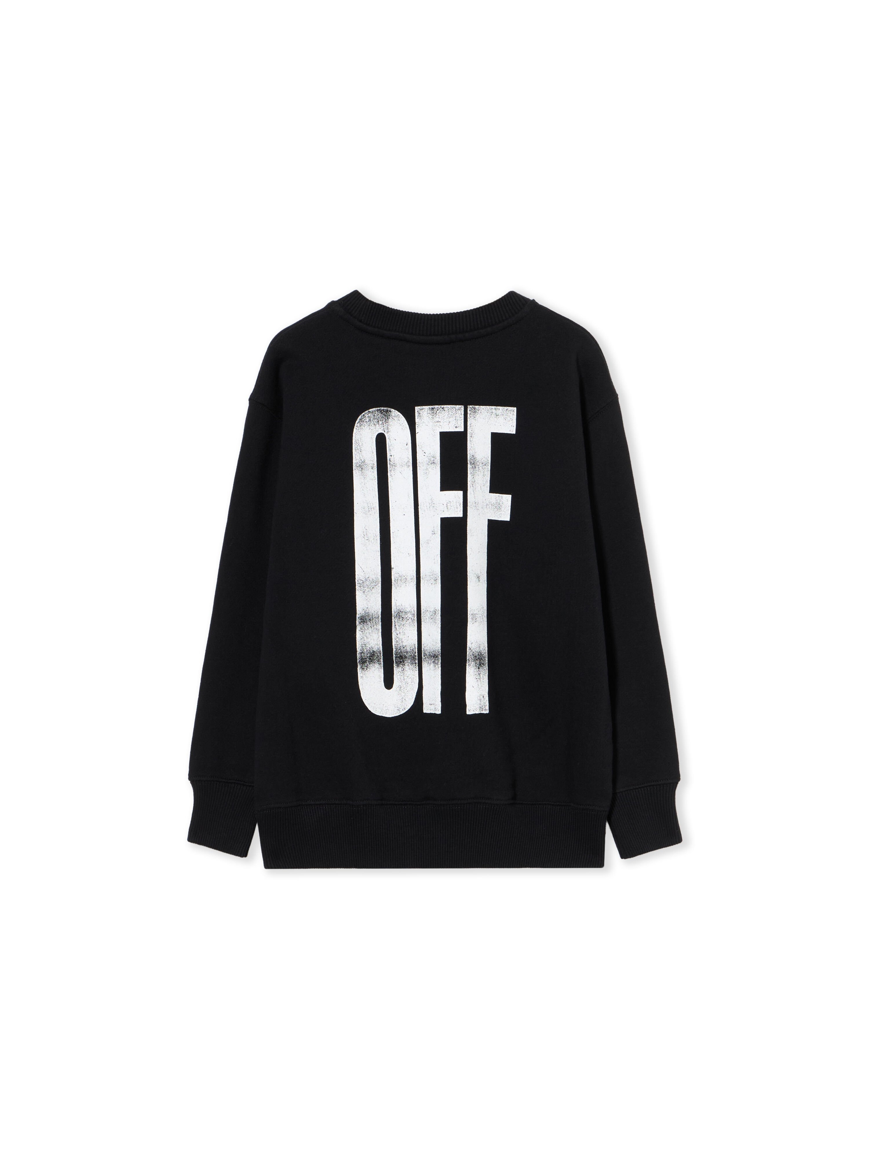 OFF WHITE Quote Crewneck Sweatshirt BLACK - RED OBBA001F25FLE006
