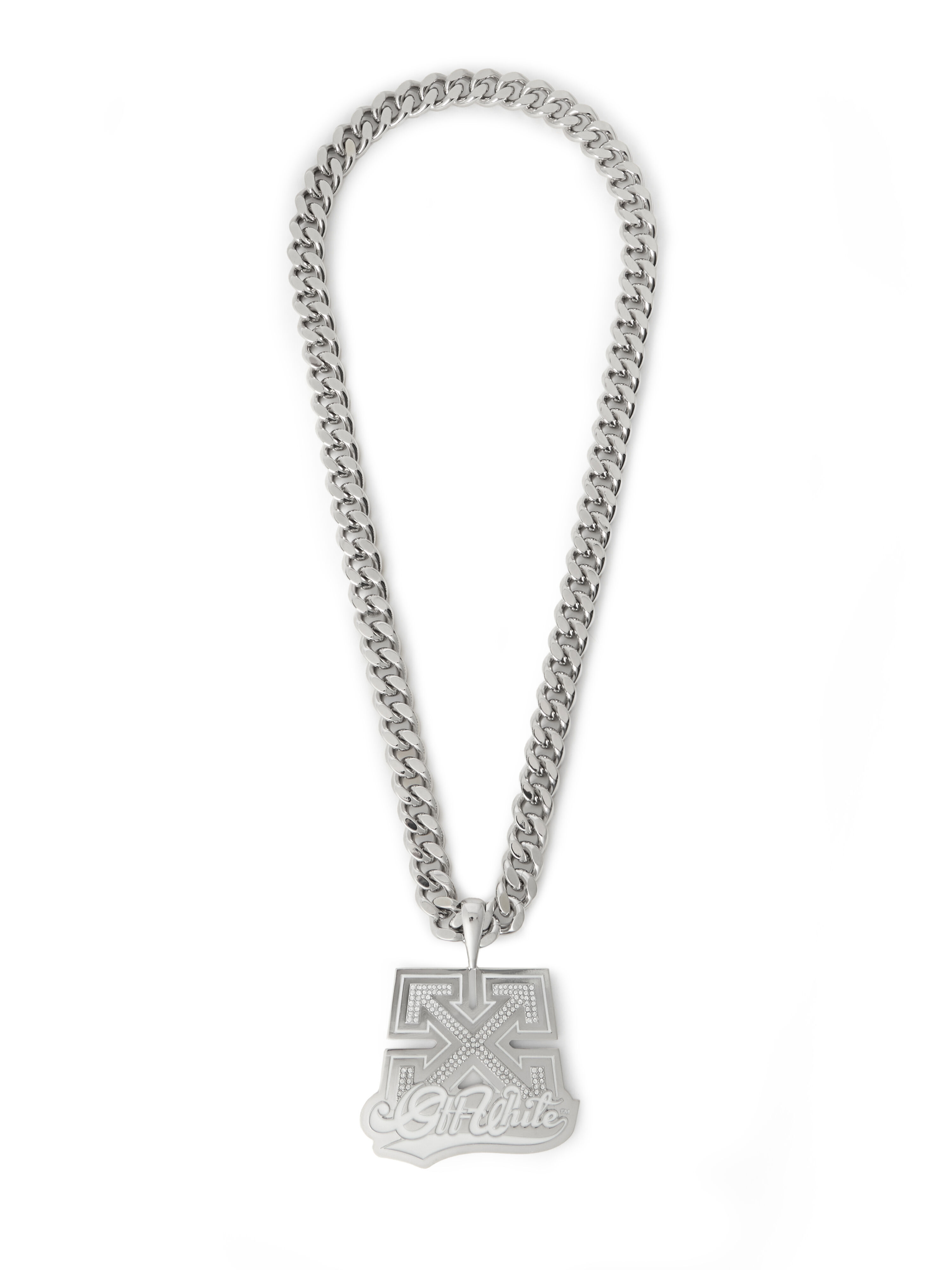 OFF WHITE Bling Strass Arrow Chain SILVER - SILVER OMOB164S26MET001
