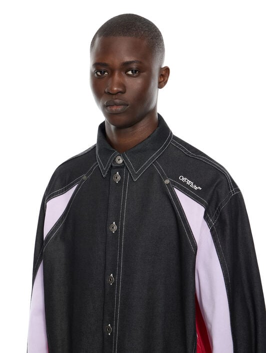 OFF WHITE Color Block Military Overshirt BLACK 44MES01DZ26F001