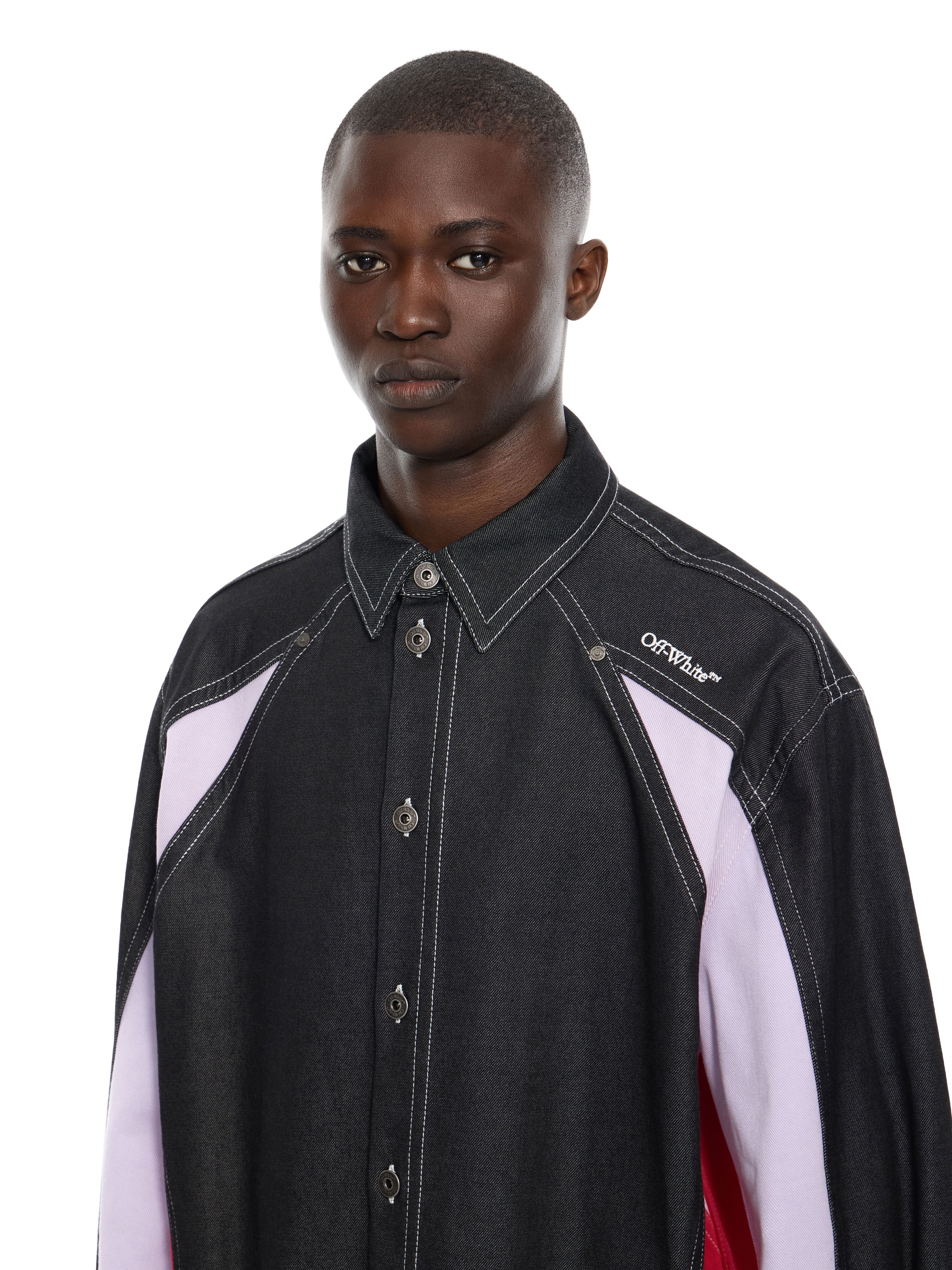 OFF WHITE Color Block Military Overshirt BLACK 44MES01DZ26F001