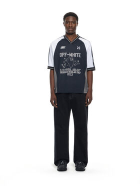 OFF WHITE Eagle Team Soccer S/S Top BLACK 44MAD013S26J001
