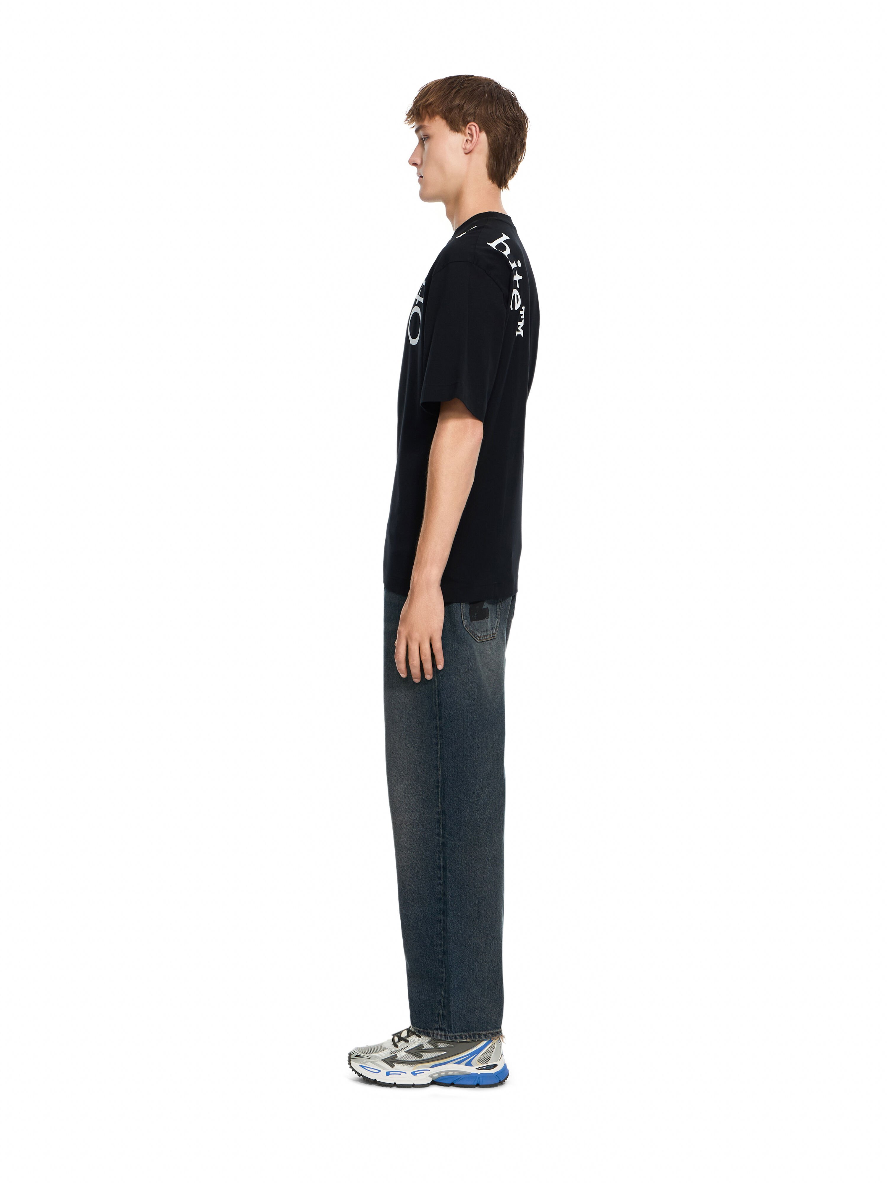 OFF WHITE Vertical Bookish Skate Short Sleeve T-Shirt BLACK 44MAA120F26J010