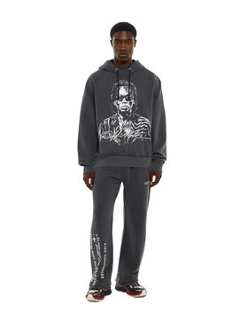 OFF WHITE Miles Davis Stadium Regular Hoodie BLACK 44MBB12NG26F001