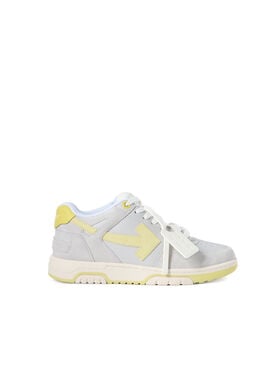 OFF WHITE Out Of Office Suede & Calfski MEDIUM GREY - YELLOW OWIA259F25LEA005