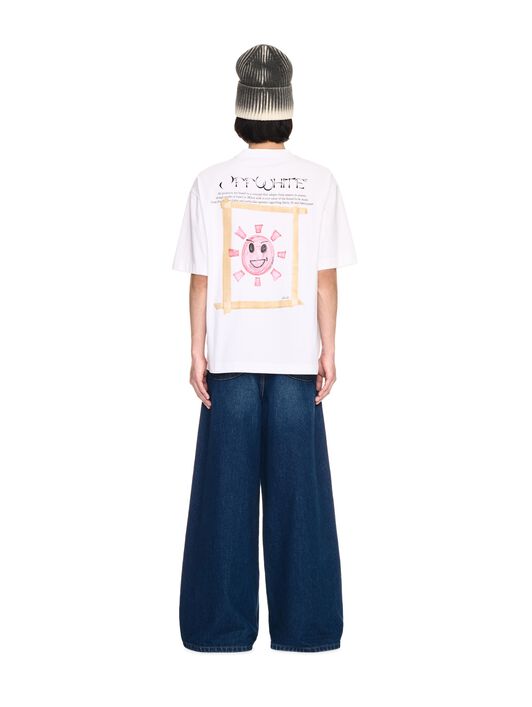 OFF WHITE BLAUE WEITE DENIM-HOSE MIT LOGO BLAU OMYA18CF24DEN001