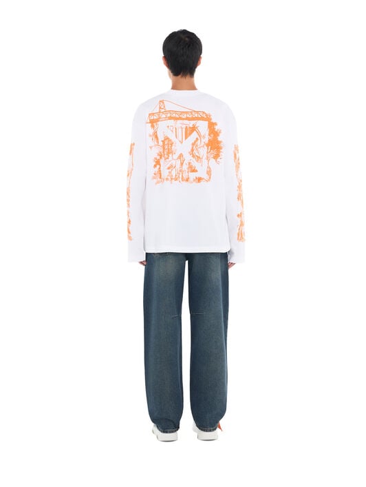 OFF WHITE City Nature Skate Long Sleeve T-Shirt WHITE 44MAB09CF26J006