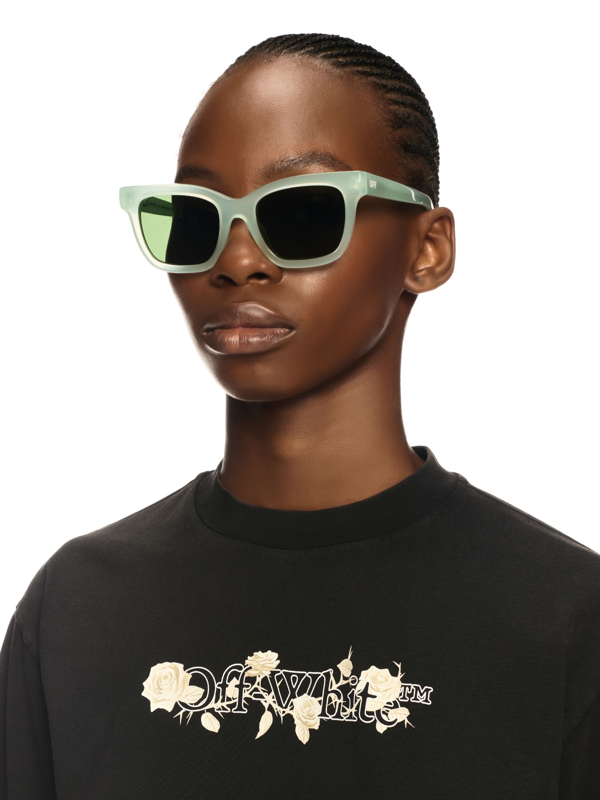 OFF WHITE Black Bookish Roses Boxy T-Shirt BLACK OWAA124S25JER002