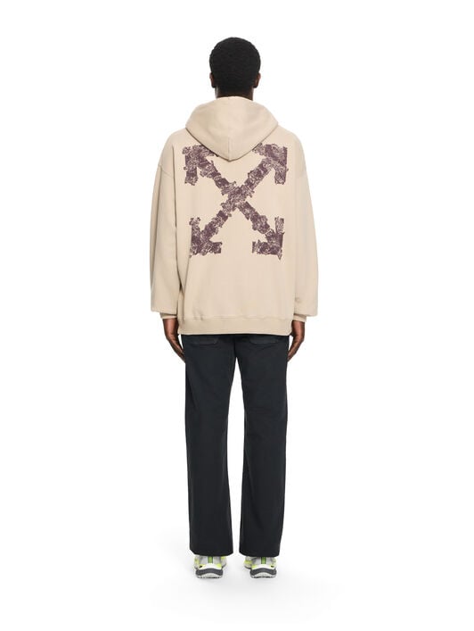 OFF WHITE Heraldic Arrow Skate Hoodie FADE OUT STONE 44MBB085S26F00I