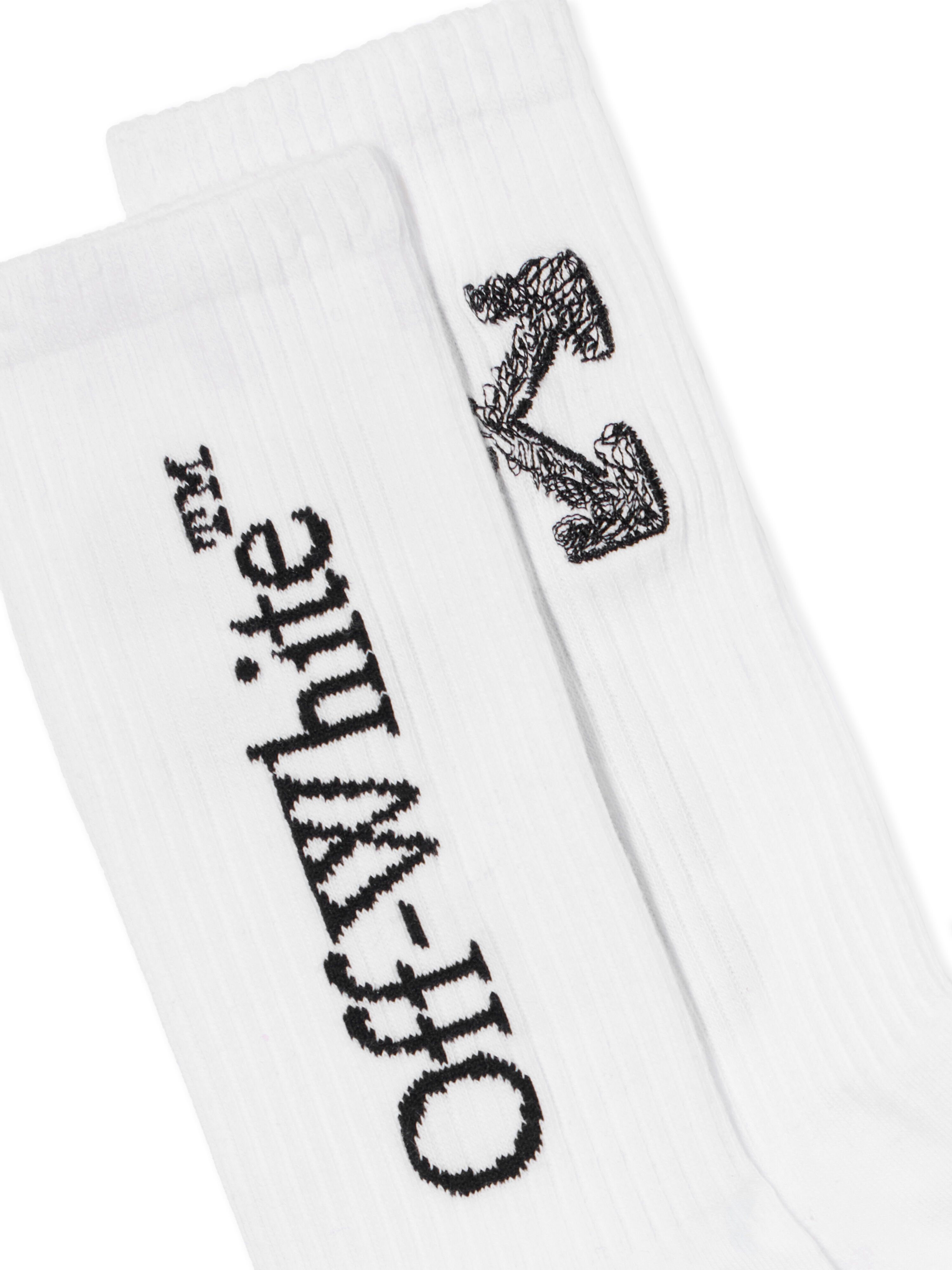 Arrow Scribble Mid Socks OFF WHITE Arrow Scribble Mid Socks WHITE - BLACK OMRA085F25KNI004