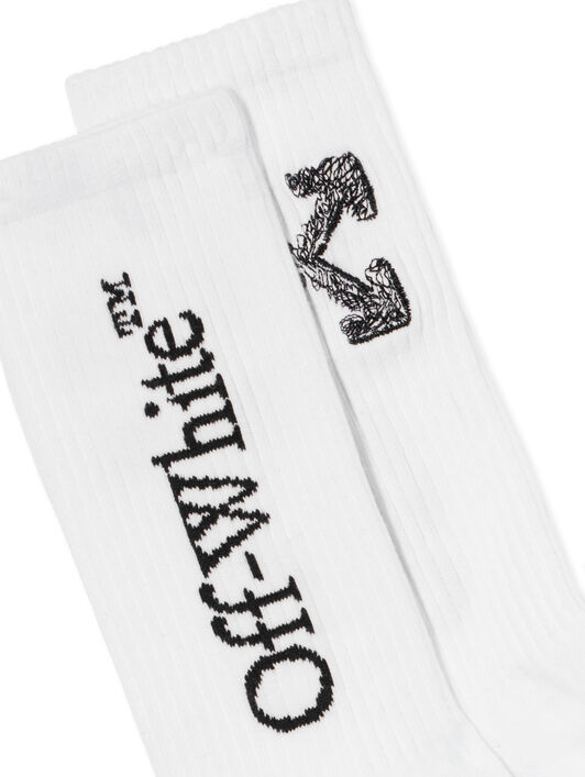 Arrow Scribble Mid Socks OFF WHITE Arrow Scribble Mid Socks WHITE - BLACK OMRA085F25KNI004