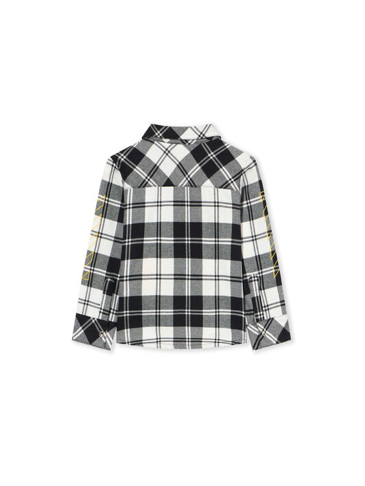 OFF WHITE Diagonal Flannel Shirt BLACK - YELLOW OBDX001F25FAB002