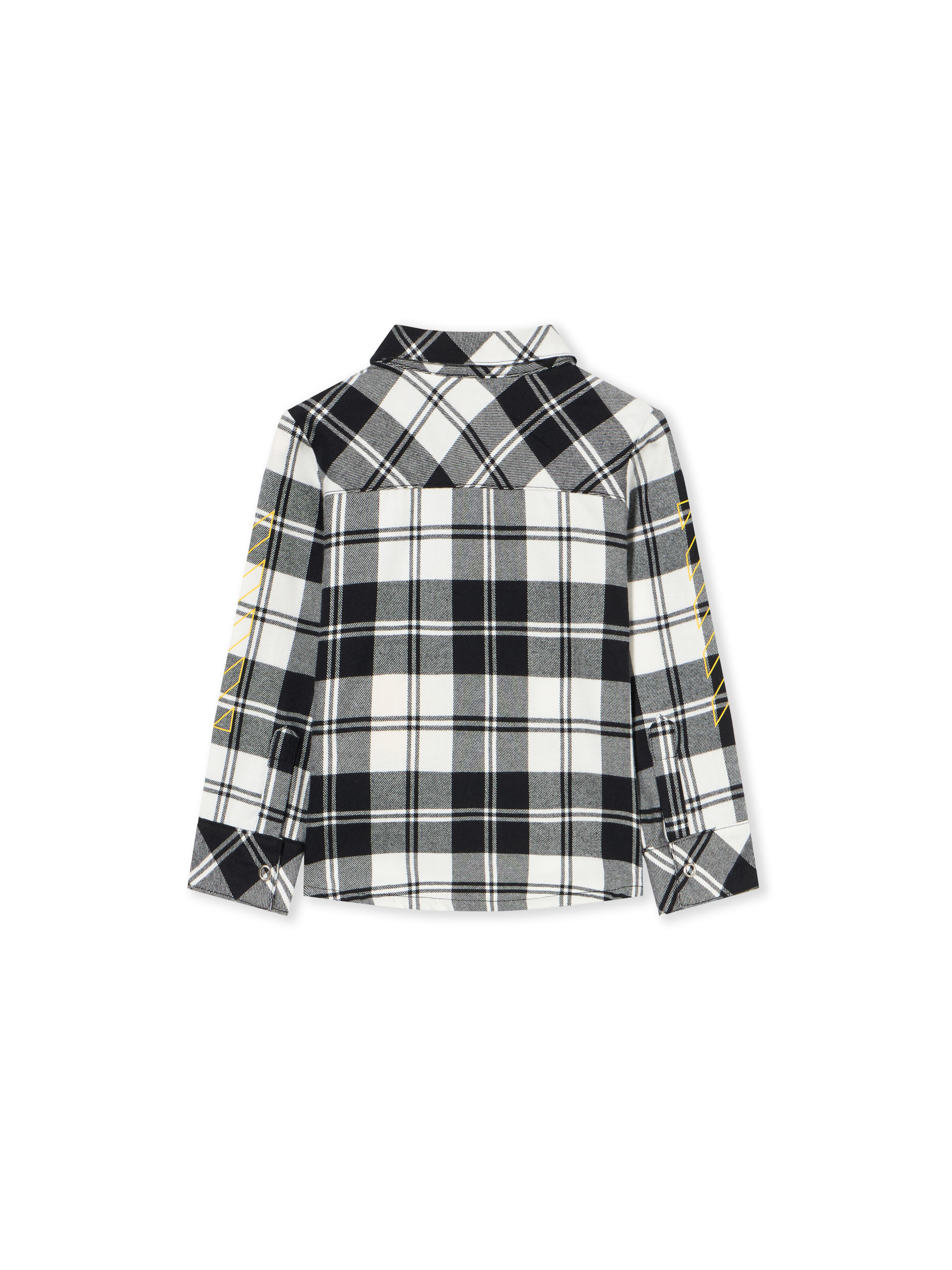OFF WHITE Diagonal Flannel Shirt BLACK - YELLOW OBDX001F25FAB002