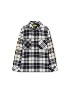 OFF WHITE Diagonal Flannel Shirt BLACK - YELLOW OBGA001F25FAB001
